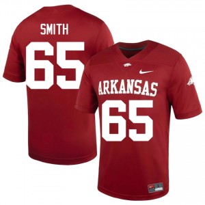 Razorbacks Aaron Smith #65 Cardinal Jersey | Premium Stitched NCAA Football Men Apparel 90671725