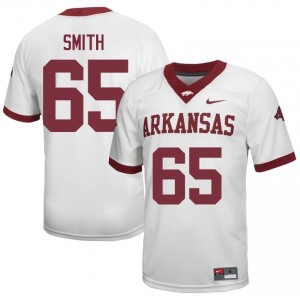 Aaron Smith #65 Arkansas Razorbacks Jersey | Gameday White College Football Men Embroidery 59368111