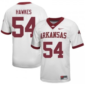 #54 Adam Hawkes Arkansas White Jersey | Licensed Embroidery Men High School Football Gear 81316465