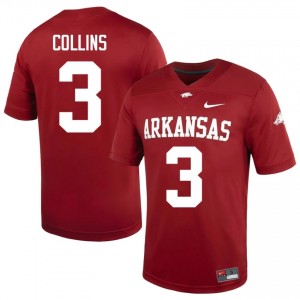 Cardinal Alex Collins #3 Razorbacks Jersey | Men University Football Top-Tier Stitched 29287096