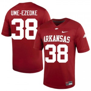 Razorbacks Bradley Ume-Ezeoke #38 Cardinal Jersey | Exclusive Stitched College Football Men Apparel 25436169
