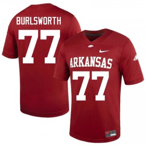 Razorbacks Brandon Burlsworth #77 Cardinal Jersey | Durable Stitched University Football Men Apparel 93005076