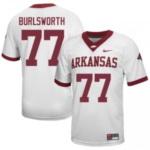 Brandon Burlsworth #77 Arkansas Razorbacks Jersey | Moisture Wicking White High School Football Men Embroidery 47104890