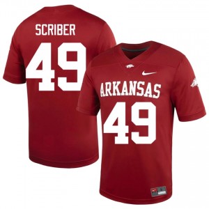 Razorbacks Braxton Scriber #49 Cardinal Jersey | Fresh Stitched High School Football Men Apparel 15590028