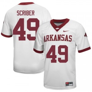 Braxton Scriber #49 Arkansas Razorbacks Jersey | Alumni White Player Football Men Embroidery 73663022