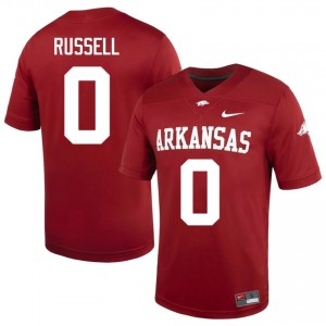 Razorbacks Braylen Russell #0 Cardinal Jersey | Premium Stitched NCAA Football Men Apparel 97284850