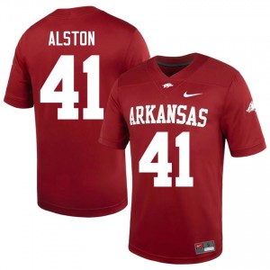 UARK Hogs Brian Alston #41 Cardinal Jersey | Elite Stitched Player Football Men Apparel 56271835