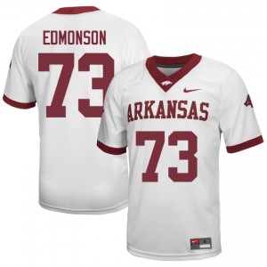 Brooks Edmonson #73 Arkansas Razorbacks Jersey | Elite Thread White University Football Men Embroidery 97230098