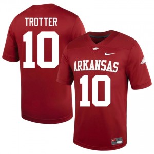 Razorbacks Cade Trotter #10 Cardinal Jersey | Durable Stitched University Football Men Apparel 13909467