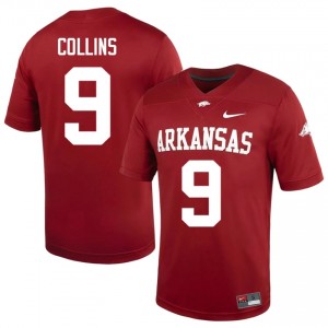 UARK Hogs Charlie Collins #9 Cardinal Jersey | Elite Stitched Player Football Men Apparel 39235197