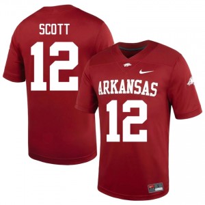 Cardinal Clyde Scott #12 Hogs Jersey | Men High School Football Limited Stitched 91879494