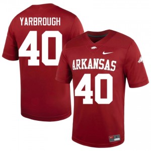 UARK Hogs Colton Yarbrough #40 Cardinal Jersey | Durable Stitched University Football Men Apparel 39210636