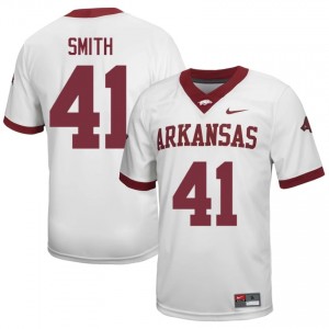 #41 Connor Smith Arkansas White Jersey | Officially Licensed Embroidery Men University Football Gear 11694861