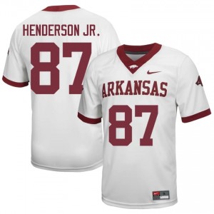 Cory Henderson Jr. #87 UA Razorbacks Jersey | Gameday White College Football Men Embroidery 42730806