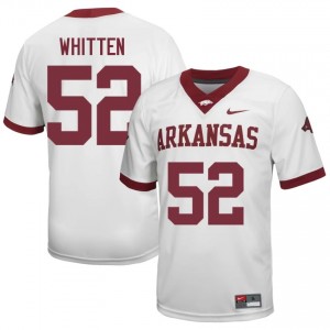 #52 Donovan Whitten Arkansas White Jersey | Iconic Embroidery Men College Football Gear 69442926