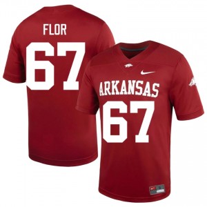 UARK Hogs Emmanuel Flor #67 Cardinal Jersey | Fresh Stitched High School Football Men Apparel 17853691