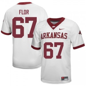 Emmanuel Flor #67 UA Razorbacks Jersey | Alumni White Player Football Men Embroidery 23491204