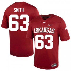 Razorbacks Hugh Smith #63 Cardinal Jersey | Durable Stitched University Football Men Apparel 37043741
