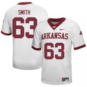 Hugh Smith #63 Arkansas Razorbacks Jersey | Moisture Wicking White High School Football Men Embroidery 63789042