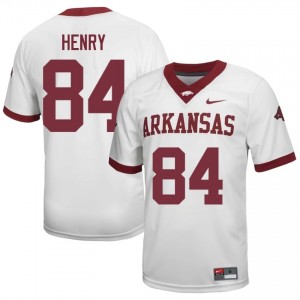 Hunter Henry #84 UA Razorbacks Jersey | Genuine White NCAA Football Men Embroidery 92727988