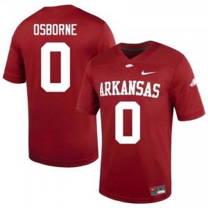 UARK Hogs Hunter Osborne #0 Cardinal Jersey | Durable Stitched University Football Men Apparel 90303656