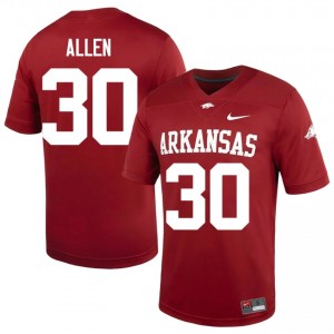 Razorbacks J'Lynn Allen #30 Cardinal Jersey | Fresh Stitched High School Football Men Apparel 58969256
