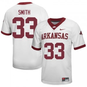 #33 Jakore Smith Arkansas White Jersey | Iconic Embroidery Men College Football Gear 44792362