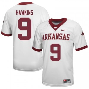 #9 Jamari Hawkins Arkansas Razorbacks White Jersey | Officially Licensed Embroidery Men University Football Gear 68873798