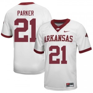 Jasper Parker #21 UA Razorbacks Jersey | Alumni White Player Football Men Embroidery 18600687