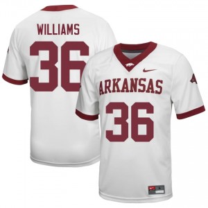 Jeremiah Williams #36 UA Razorbacks Jersey | Alumni White Player Football Men Embroidery 10534685
