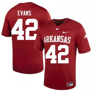 Razorbacks Jeremy Evans #42 Cardinal Jersey | Premium Stitched NCAA Football Men Apparel 13801663