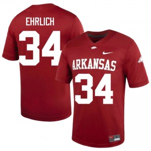 Razorbacks Jesse Ehrlich #34 Cardinal Jersey | Premium Stitched NCAA Football Men Apparel 60746587