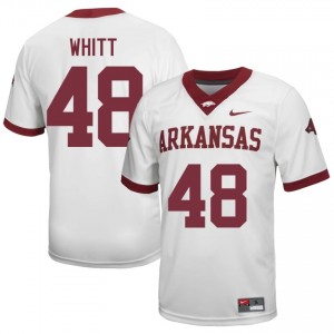 #48 Joseph Whitt Arkansas White Jersey | Pro Cut Embroidery Men NCAA Football Gear 61930682