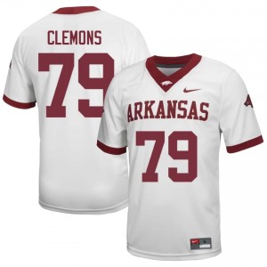 Josiah Clemons #79 UA Razorbacks Jersey | Elite Thread White University Football Men Embroidery 20250702