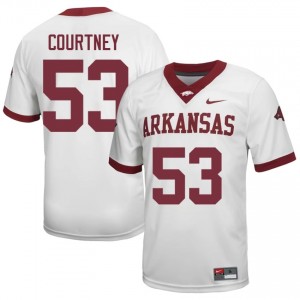 Kash Courtney #53 Arkansas Razorbacks Jersey | Genuine White NCAA Football Men Embroidery 70810896