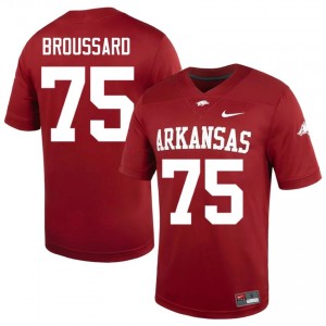 Cardinal Kavion Broussard #75 Razorbacks Jersey | Men NCAA Football Essential Stitched 85015590