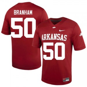 Cardinal Kobe Branham #50 Razorbacks Jersey | Men University Football Top-Tier Stitched 78914541