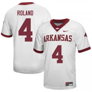 #4 La'khi Roland Arkansas White Jersey | Licensed Embroidery Men High School Football Gear 20684799