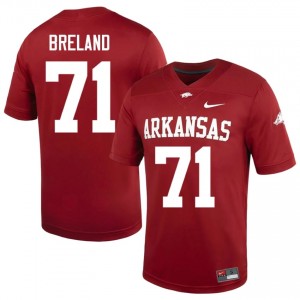 UARK Hogs Malachi Breland #71 Cardinal Jersey | Premium Stitched NCAA Football Men Apparel 17855878