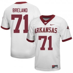 Malachi Breland #71 UA Razorbacks Jersey | Gameday White College Football Men Embroidery 17302039