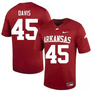 Razorbacks Preston Davis #45 Cardinal Jersey | Durable Stitched University Football Men Apparel 36466773
