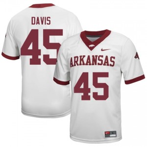 Preston Davis #45 Arkansas Razorbacks Jersey | Moisture Wicking White High School Football Men Embroidery 85894346