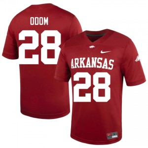 UARK Hogs Trajen Odom #28 Cardinal Jersey | Premium Stitched NCAA Football Men Apparel 97189829