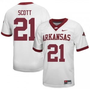 #21 Tyler Scott Arkansas White Jersey | Licensed Embroidery Men High School Football Gear 85400747