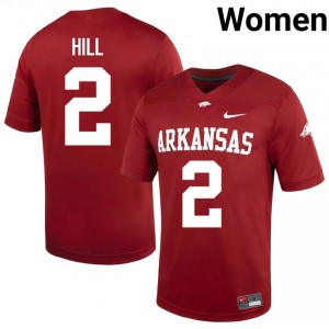 Cardinal AJ Hill #2 Hogs Jersey | Women High School Football Limited Embroidery 86494528
