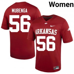 Cardinal Ben Mubenga #56 Razorbacks Jersey | Women University Football Top-Tier Embroidery 99536947