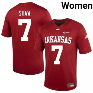 Razorbacks Bradley Shaw #7 Cardinal Jersey | Fresh Embroidery High School Football Women Apparel 13303156