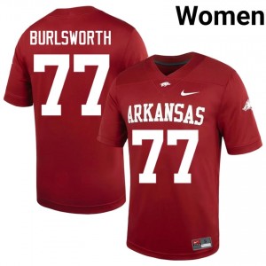 Cardinal Brandon Burlsworth #77 Hogs Jersey | Women NCAA Football Essential Embroidery 26819084