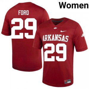 UARK Hogs Brandon Ford #29 Cardinal Jersey | Durable Embroidery University Football Women Apparel 30929925