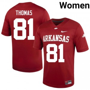 Cardinal Dai'Shaun Thomas #81 Razorbacks Jersey | Women University Football Top-Tier Embroidery 19700263